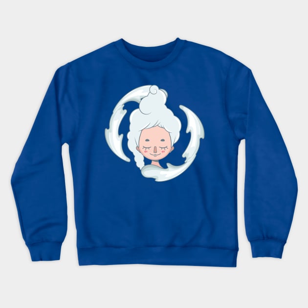 Stylized girl depicting the air element Crewneck Sweatshirt by GazingNeko